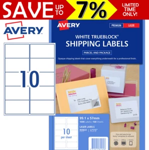 NEW IN PACK 100x Sheets Avery Laser Shipping Address Labels 10UP/Sheet 959031 - Bild 1 von 3
