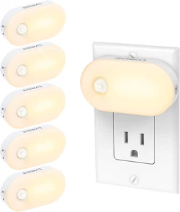 Motion Sensor Night Light, Mini Warm White LED Plug-In 6 Pack - Picture 1 of 12