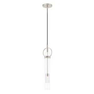 Justice Design Chloe LED Tall Pendant, Clear/Brushed Nickel - FSN-4121-CLER-NCKL - Picture 1 of 1