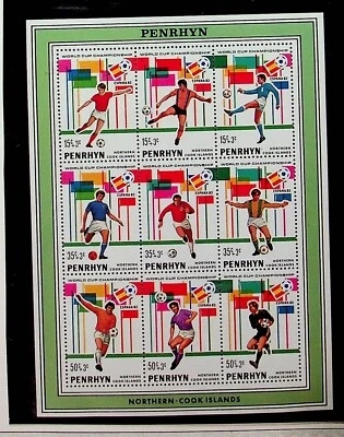 PENRHYN Sc 181-3+B19 NH SET+MINISHEET OF 1981 - SOCCER WORLD CUP - Image 1 of 2