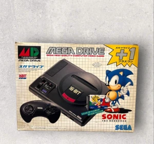 Mega Drive Plus One Sonic the Hedgehog Sega Console Boxed HAA-2510 Video Game - Picture 1 of 14