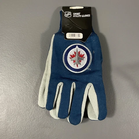 Winnipeg Jets NHL Hockey Two Tone Sports Utility Gloves Blue and Grey Team Logo Cover