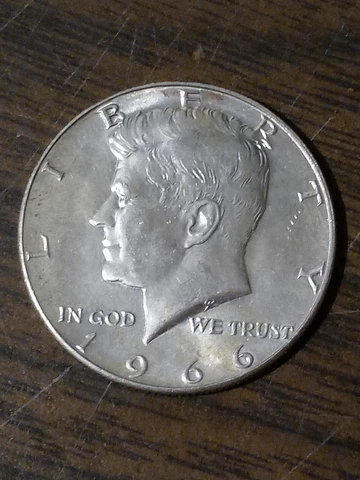 1966-P Kennedy Half Dollar Silver Coin - AU Cover