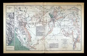 Civil War Map Utah Military Department Colorado Nevada California Salt Lake City - Picture 1 of 6