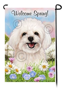Welcome Spring Garden Flag - Maltipoo - Picture 1 of 1