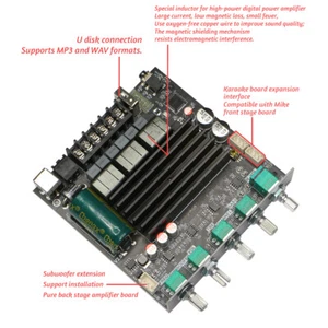 ZK-ST21 12-30V 10A Bluetooth Digital Amplifier Board 2.1 Channel 100W+100W+200W - Picture 1 of 8