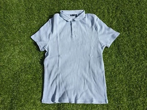 Asos Basic Knit Light Blue Polo Shirt Mens L Large Casual Wear - Picture 1 of 3