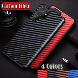 Carbon Fiber Cover For Samsung Galaxy S22 Ultra S21 Plus S20 S10 Note 20 Case