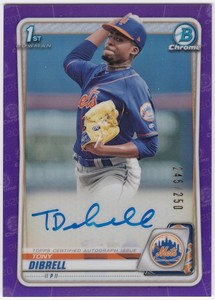 2020 Bowman Chrome Prospect Auto Purple Refractor TONY DIBRELL #CPA-TD #245/250