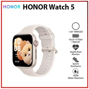 NOWY ZEGAREK HONOR 5 GOLD 1.85" AMOLED 5ATM Bluetooth GPS Android iOS Smartwatch - Zdjęcie 1 z 6