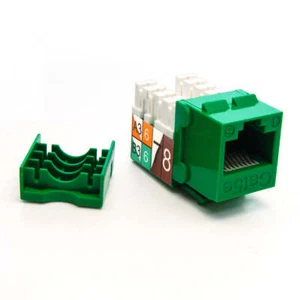 CAT5E RJ45 110 Type Keystone Jack Green - Picture 1 of 1