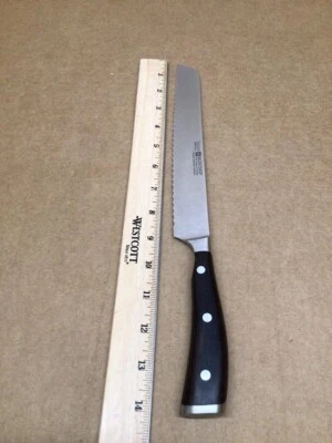 WÜSTHOF Wusthof IKON Bread Knife, 9", Brown