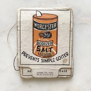 Vintage Nadel & Faden Etui Werbung - Worcester Salt Jodized Ivory Salty - Bild 1 von 3
