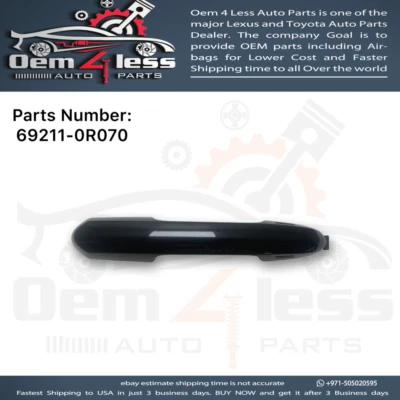 Manija de puerta exterior trasera izquierda Toyota Highlander 2020 a 2023 OEM 69211-0R070 Foto 1 de 4