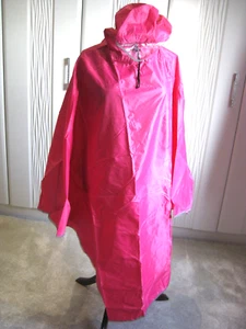 Pink Cyclist Poncho Rain Cover, one size, Clear Visor, Drawstring Hood - Picture 1 of 6