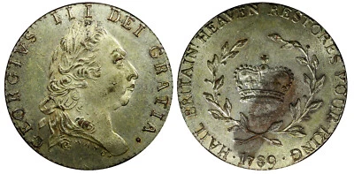 Great Britain Middlesex George III Silvered 1789 1/2 Half Penny Token D&H-939 - Image 1 of 3