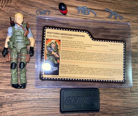 2013 Gijoe NIGHT FORCE NOCTURNAL FIRE  JOECON C9 Chuckles 💯Complete + Filecard Cover