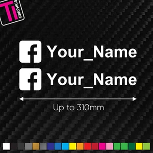 2 X FACEBOOK IHR NAME PERSONALISIERTES FENSTER VINYL ABZIEHBILD AUTO AUFKLEBER - Bild 1 von 3