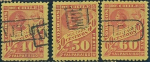 P3937 D - CHILE , YVERT TT 10/19 , FINAMENTE USADOS. - Picture 1 of 2