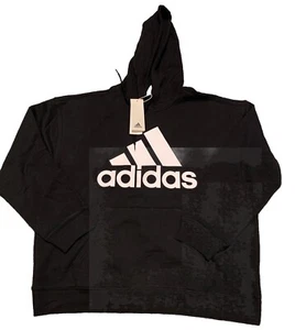 Damen Adidas Hoodie großes Logo schwarz Hoody lockere Passform Large 26 Zoll Brustumfang neu mit Etikett - Bild 1 von 4