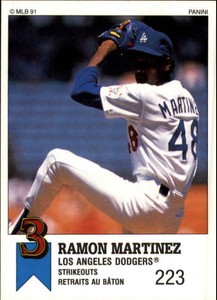 1991 Panini Canadian Top 15 Baseball Card #75 Ramon Martinez
