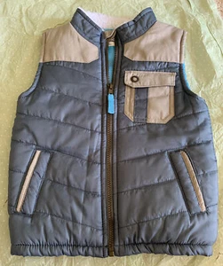 NEW W/O TAGS 2014 TARGET OSHKOSH GENUINE KIDS 5T PUFFER ZIPPER VEST BLUE/TAN - Picture 1 of 16