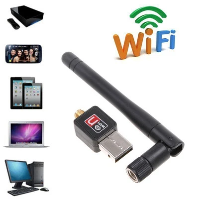 802.11n/g/b 150Mbps Mini USB WiFi Wireless Adapter Network LAN Card w/ Antenna - Image 1 of 4