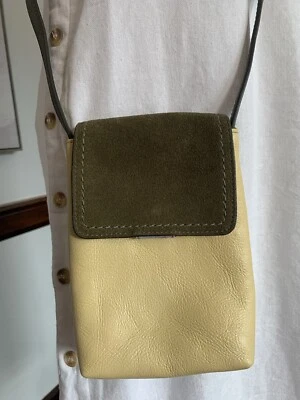 Bolso Bandolera para Teléfono Fossil Bobbie Cuero de Vaca ECO Amarillo Verde Gamuza Foto 1 de 4