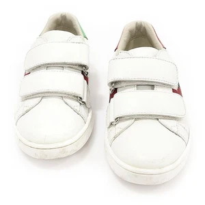 Gucci Weiße Leder WEB Ace Velcro Kinder Sneakers 27 123908482 - Picture 1 of 7