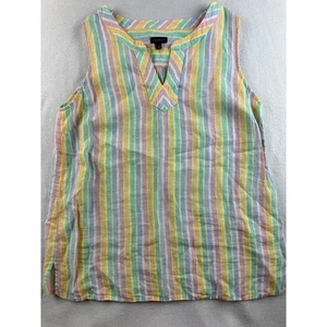 Camicetta casual Talbots a righe top senza maniche colori pastello scollo a V taglia S - Foto 1 di 9