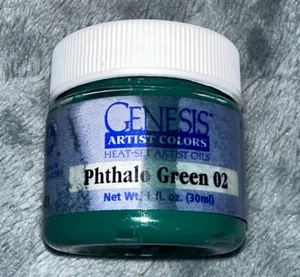 Vtg Genesis Heat Set Oil Paint Pthalo Green 02 1oz Heat Paint Original Formula - Picture 1 of 6