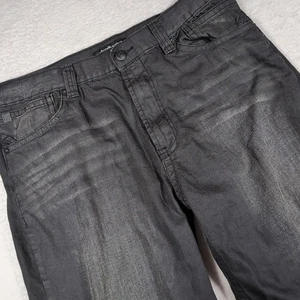 Ecko Unltd Shorts Men 38 Black Denim Baggy Fit Skater Hip Hop Y2K 15" Inseam - Picture 1 of 12