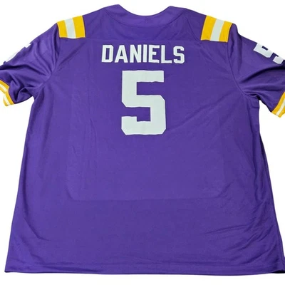 Camiseta de fútbol americano Nike XL Jayden Daniels #5 delantera en blanco LSU Tigers nueva sin etiquetas Foto 1 de 4
