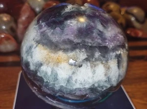 1893G Natural Fluorite Quartz Crystal Ball Sphere Aussie Seller - Picture 1 of 21