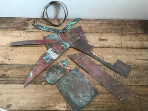 Lot 10 Sheet Copper Pieces Coppersmith scrap Natural Patina Colors Verdigris - Picture 1 of 6