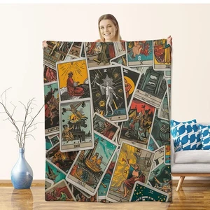 Tarot Blanket for Adults Kids, Flannel Tarot Card Blankets Gifts, Tarot Card ... - Picture 1 of 6