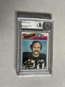 Rocky Bleier signed encapsulated Card Beckett BAS cert slabbed 1977 Topps #281 - Picture 1 of 2