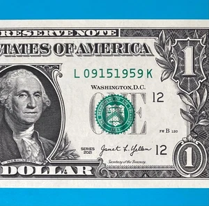 September 15, 1959 (L 09151959 K) BIRTHDAY Note $1 One Dollar Bill *UNC* - Picture 1 of 4