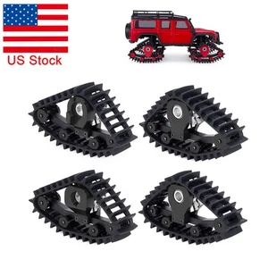 For Traxxas 1/18 TRX4M RC Crawler Snow Tracks Wheel Tires Upgrade Parts Black SE - Picture 1 of 7
