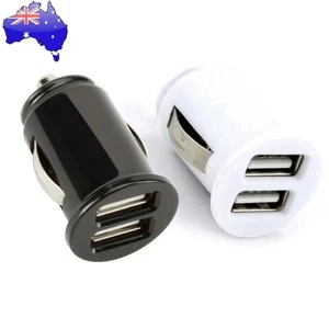 Mini Car 2 Ports Charger Dual USB 2.4A 3.2A Mobile Phone Fast Charging Adapter - Photo 1 sur 12