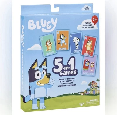 Bluey Juegos 5 en 1 Edades 3+ con Tarjetas Jumbo para Manos Pequeñas Nuevo En Caja Niños Foto 1 de 4