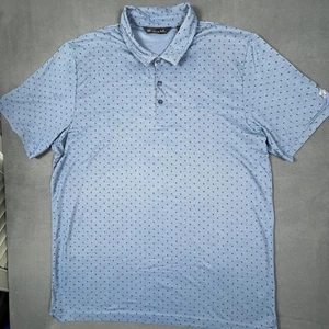 Camisa Polo TravisMathew Para Hombres 2XL Azul Estampado Geométrico Golf Performance Pima - Imagen 1 de 11