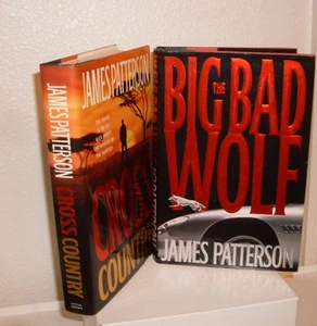 2 James Patterson Hard Cover Books Cross Country and Big Bad Wolf Alex Cross - Picture 1 of 2