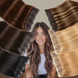 9A Remy Echthaar Clip Ins 3/4 voller Kopf dicker Schuss einteilige Extensions 16-24 Zoll - Bild 1 von 48