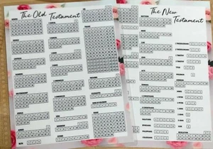 Bible Readings Tracker New/Old Testament Dashboard 4 use w Erin Condren Planner- - Picture 1 of 6