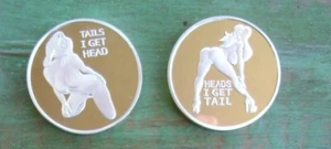 Heads / Tails Adult Novelty Challenge Coin Token Silver Finish #5 - Picture 1 of 1