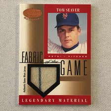 2001 Donruss Leaf Certified Fabric of the Game Tom Seaver Jersey Relic Card