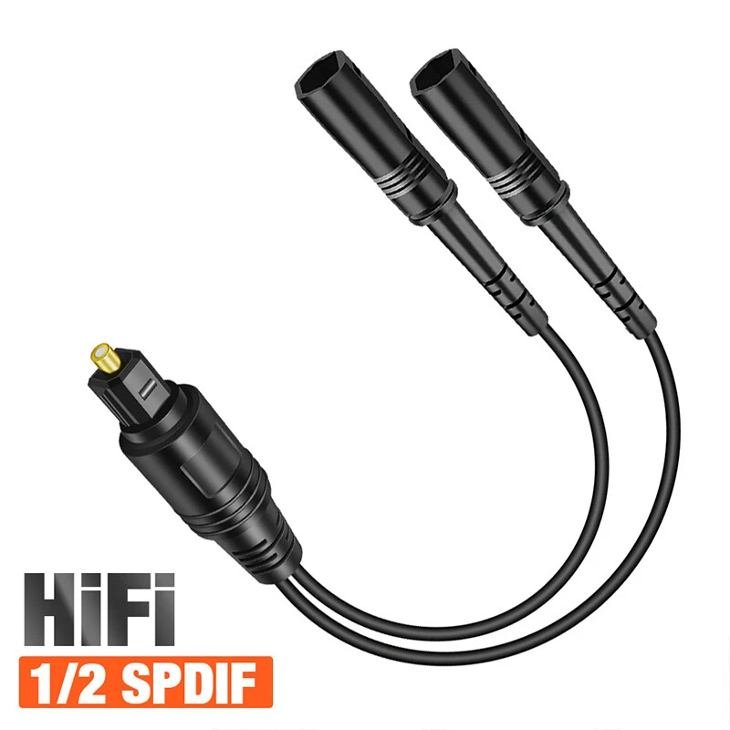 Sdoppiatore cavo audio digitale fibra ottica 1x2 Toslink 1 ingresso maschio 2 uscita femmina