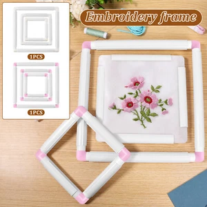 3Pcs Square Embroidery Hoops Plastic Embroidery Snap Frame Embroidery'Hoop#Frame - Picture 1 of 14