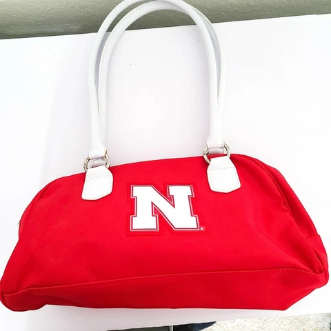 Nebraska Cornhuskers Shoulder Bag Purse Red and White Canvas University Cover